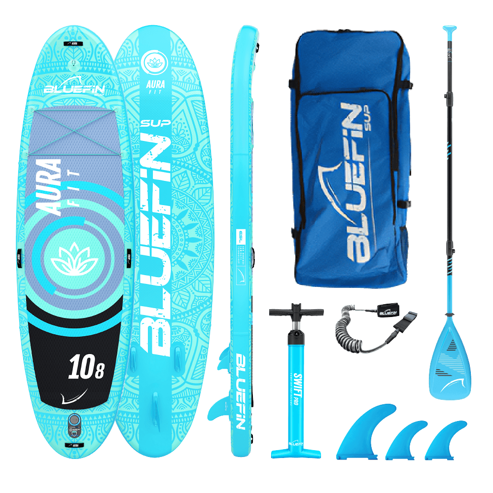 Aura Fit 10'8  Inflatable Bluefin paddle board Yoga SUP - What's inside