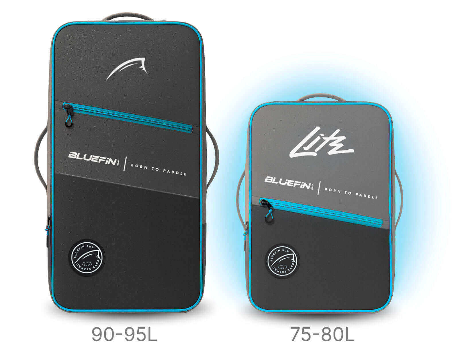 Photo to display how compact the Bluefin Lite Inflatable paddle board is, the perfect Travel Sup in comparison to other paddleboard bags