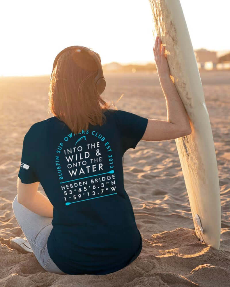 Bluefin SUP Owners Club Navy T-Shirt made of recycled cotton