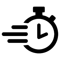 Speedy stopwatch icon indicating time tracking or quick activities.