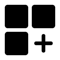 Icon of four squares with a plus sign, representing adding or creating new items.
