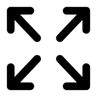 Icon of four arrows pointing outward, symbolizing a full-screen or maximize function.