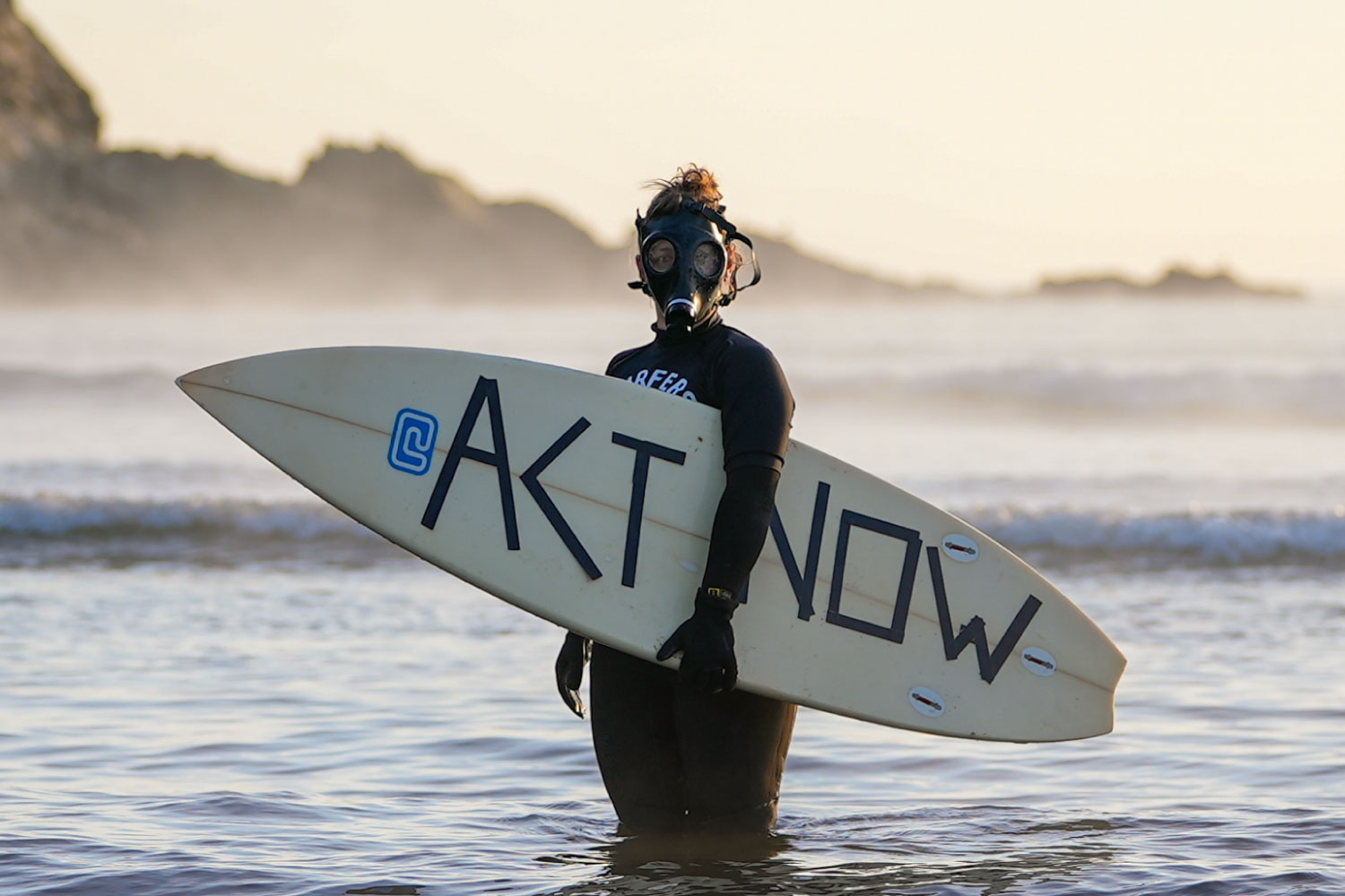 Eco-Conscious SUP rider in the water