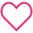 Pink outline of a heart shape on a white background.