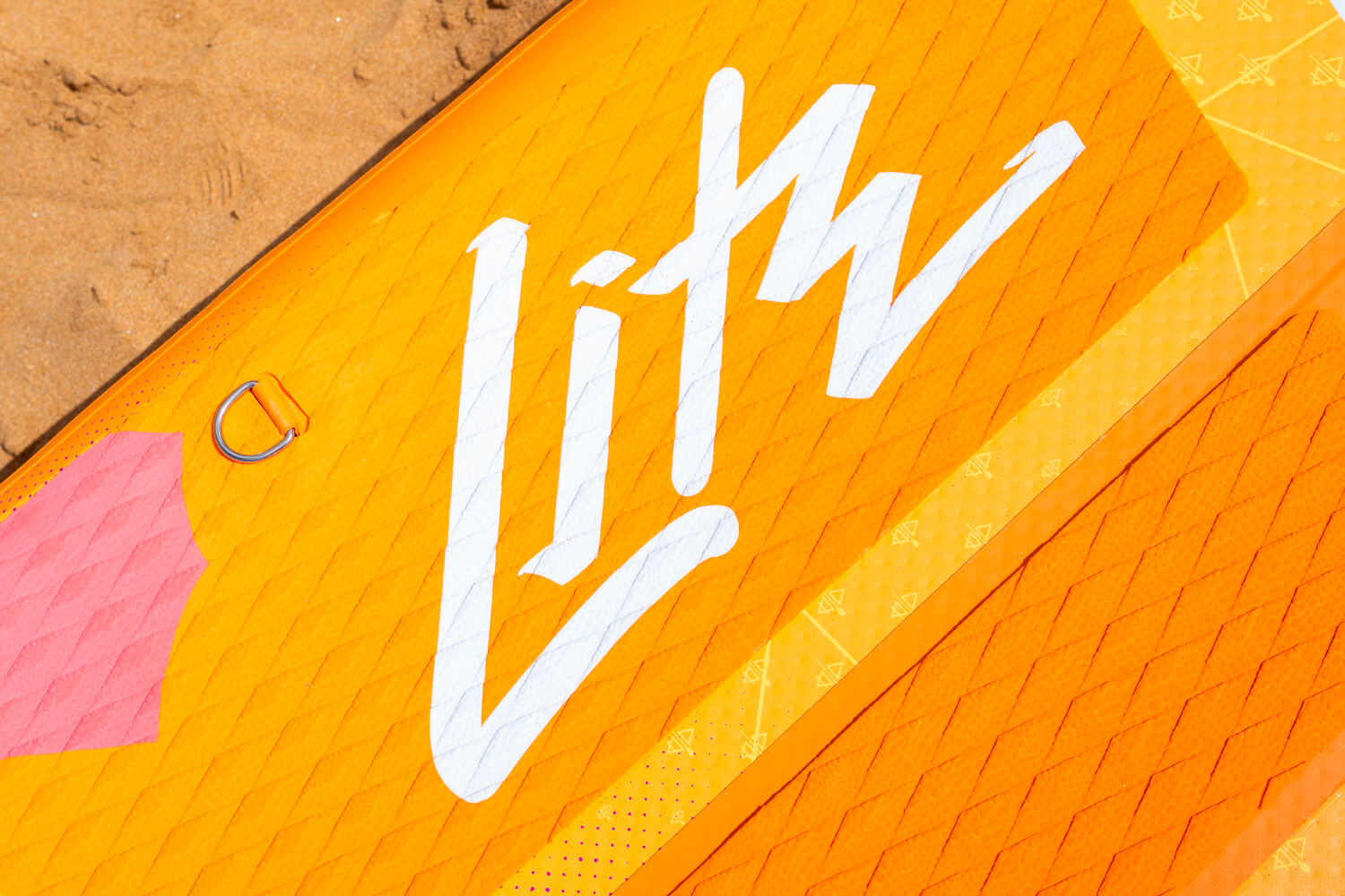 Close up of Bluefin inflatable paddle board deckpad
