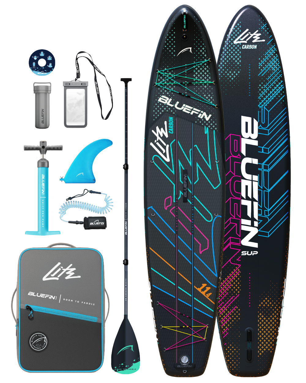 Carbon Lite 11'4 Inflatable Paddleboard – Bluefin SUP