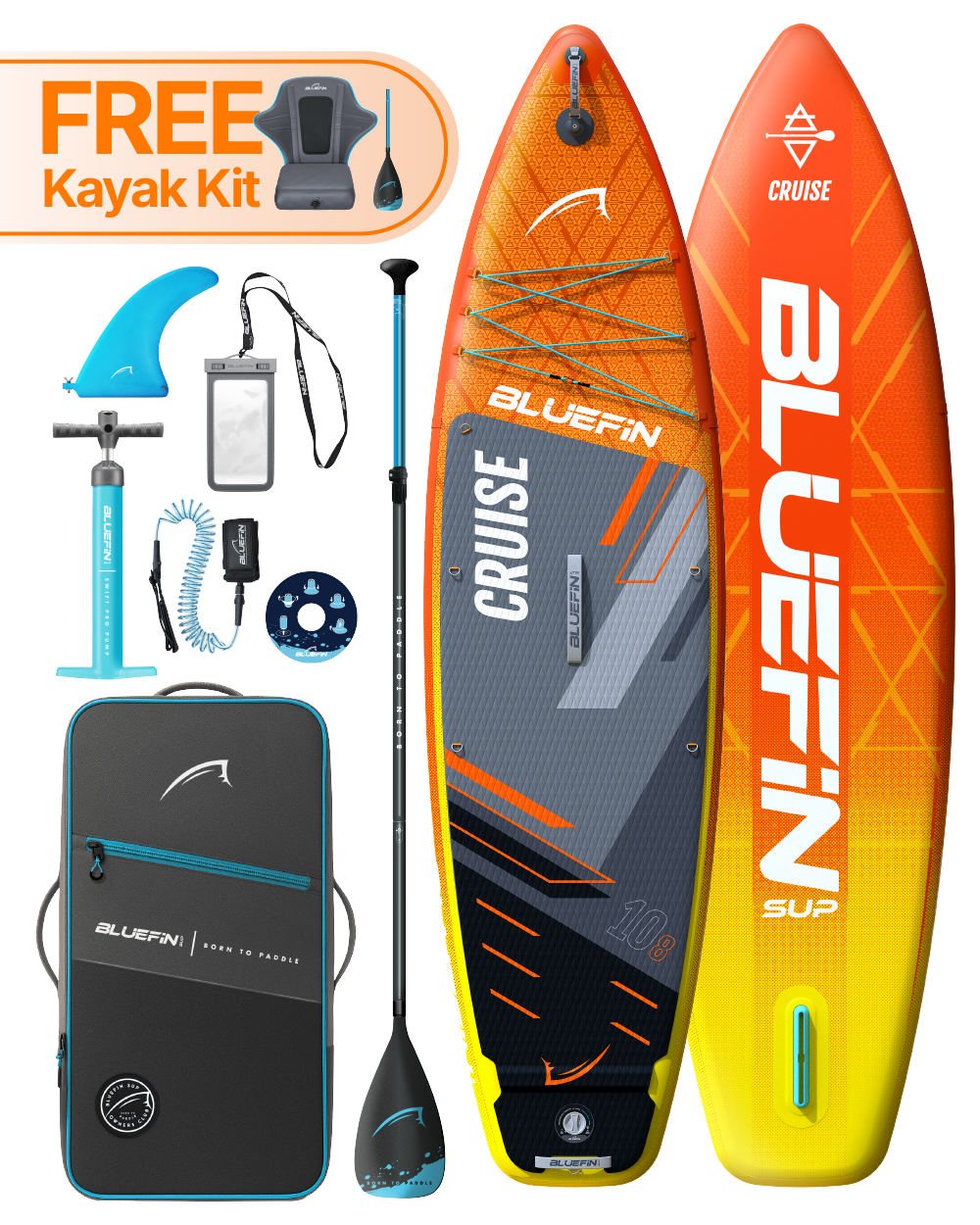Orange Sunset Cruise 10'8 Premium Inflatable SUP Paddleboard