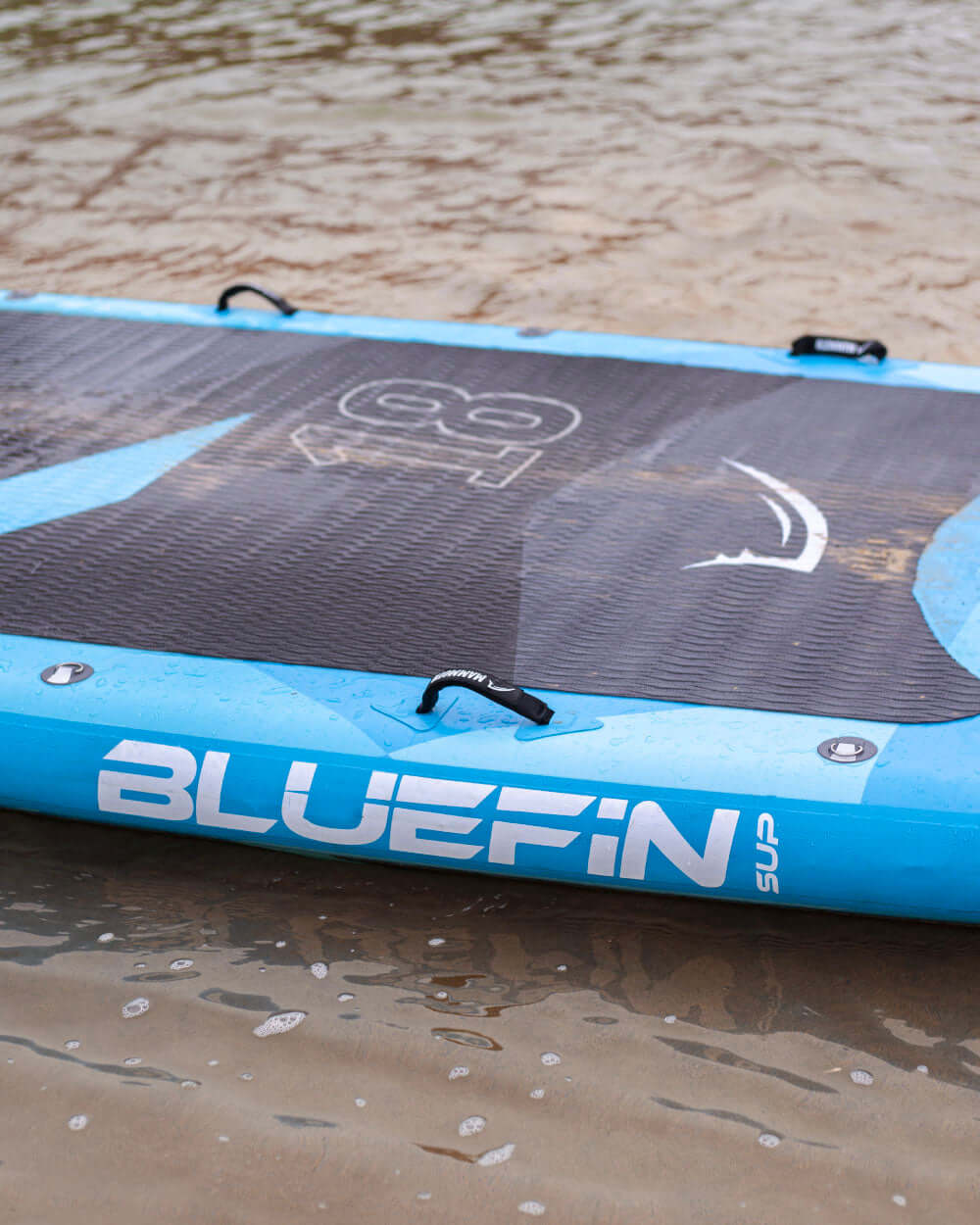Bluefin mammoth SUP paddleboard on a sandy beach