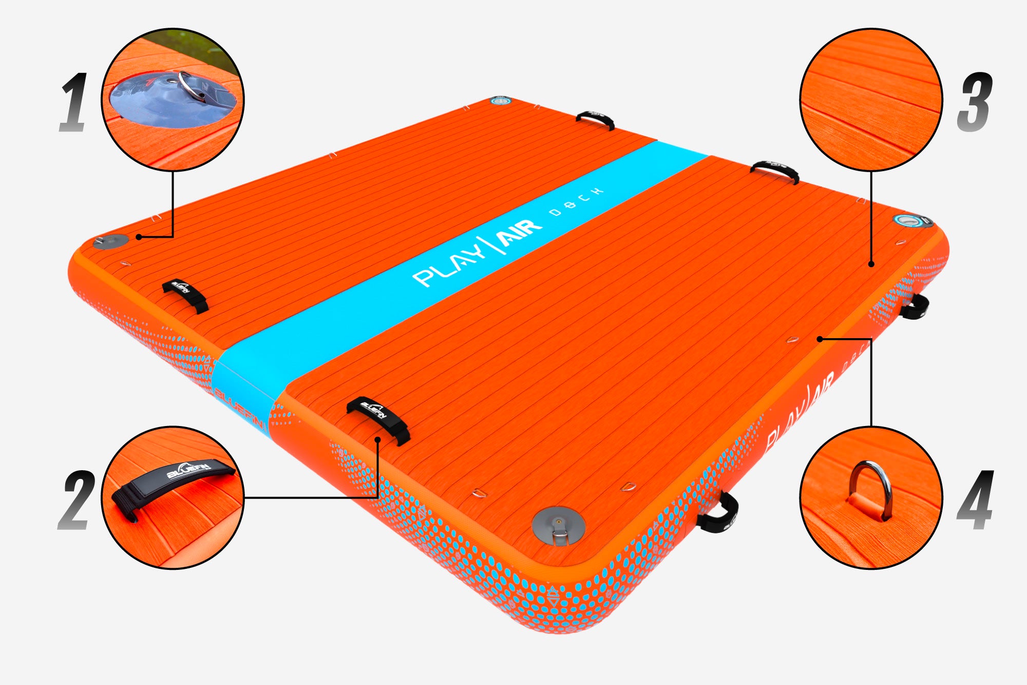 image highlighting the different aspects of the play air dock