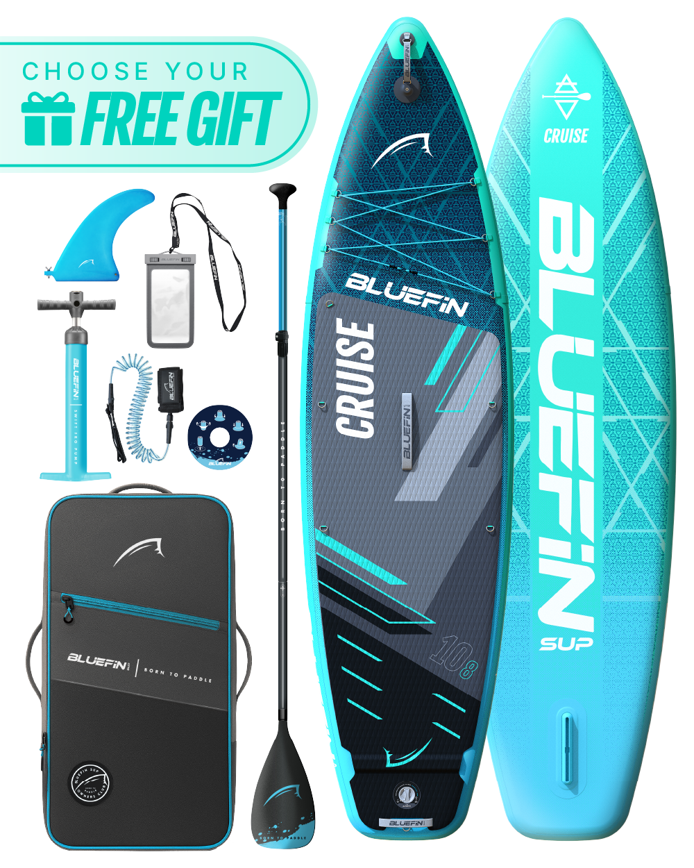 Blue Gecko Cruise 10'8 Premium Inflatable SUP Paddleboard