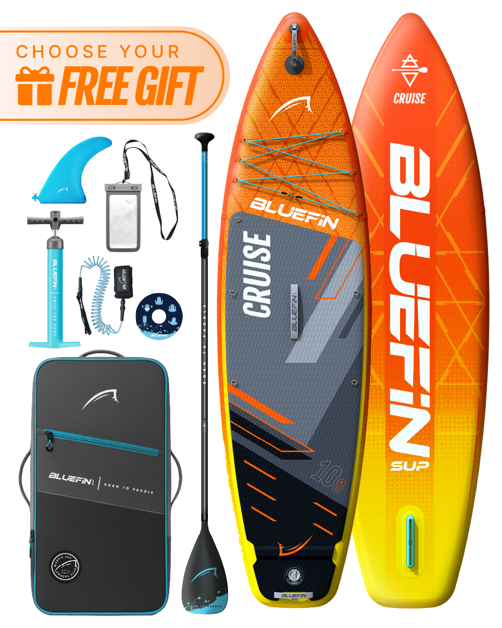 Orange Sunset Cruise 10'8 Premium Inflatable SUP Paddleboard