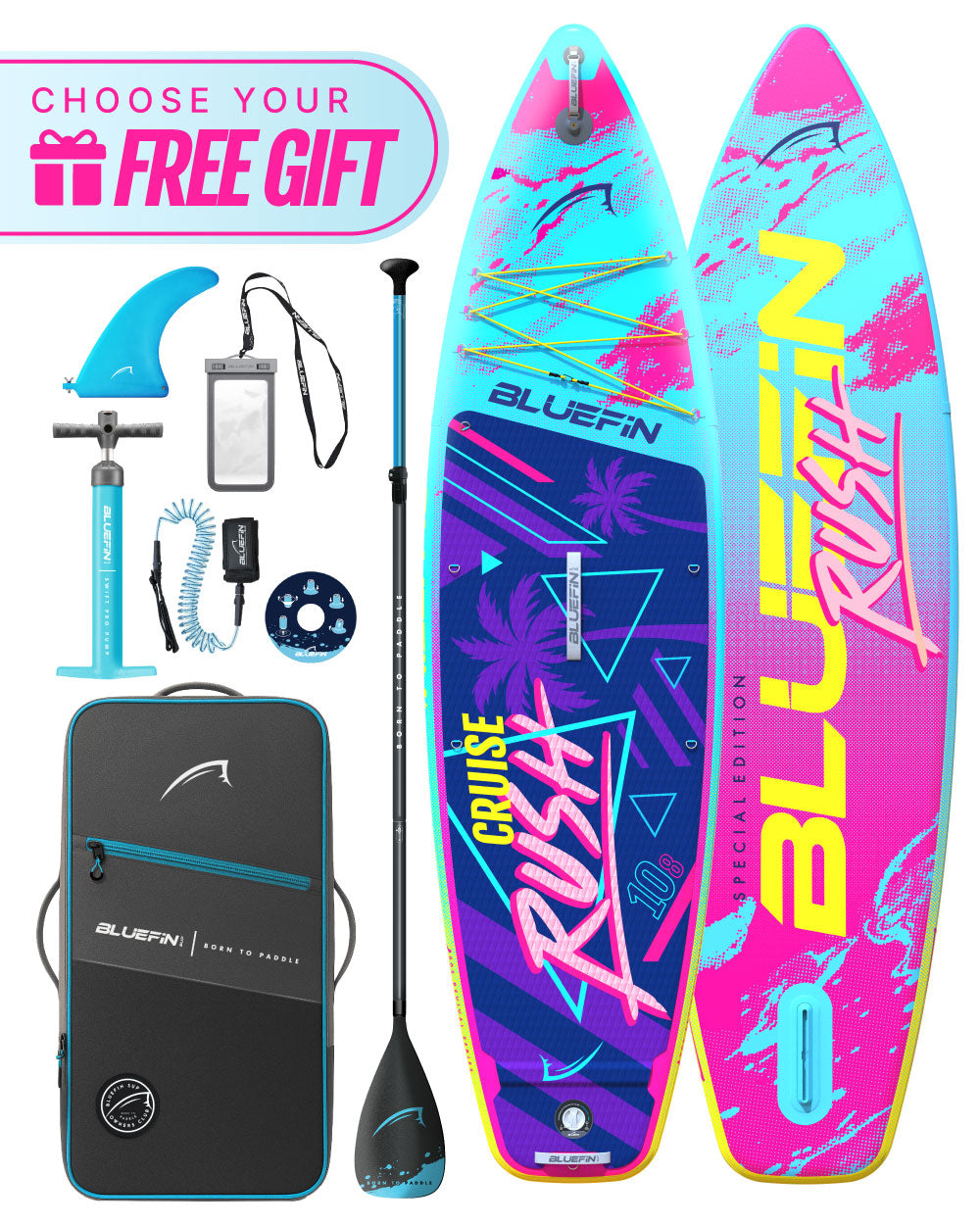 80's Edition Cruise Rush 10'8 Premium Inflatable SUP Paddleboard