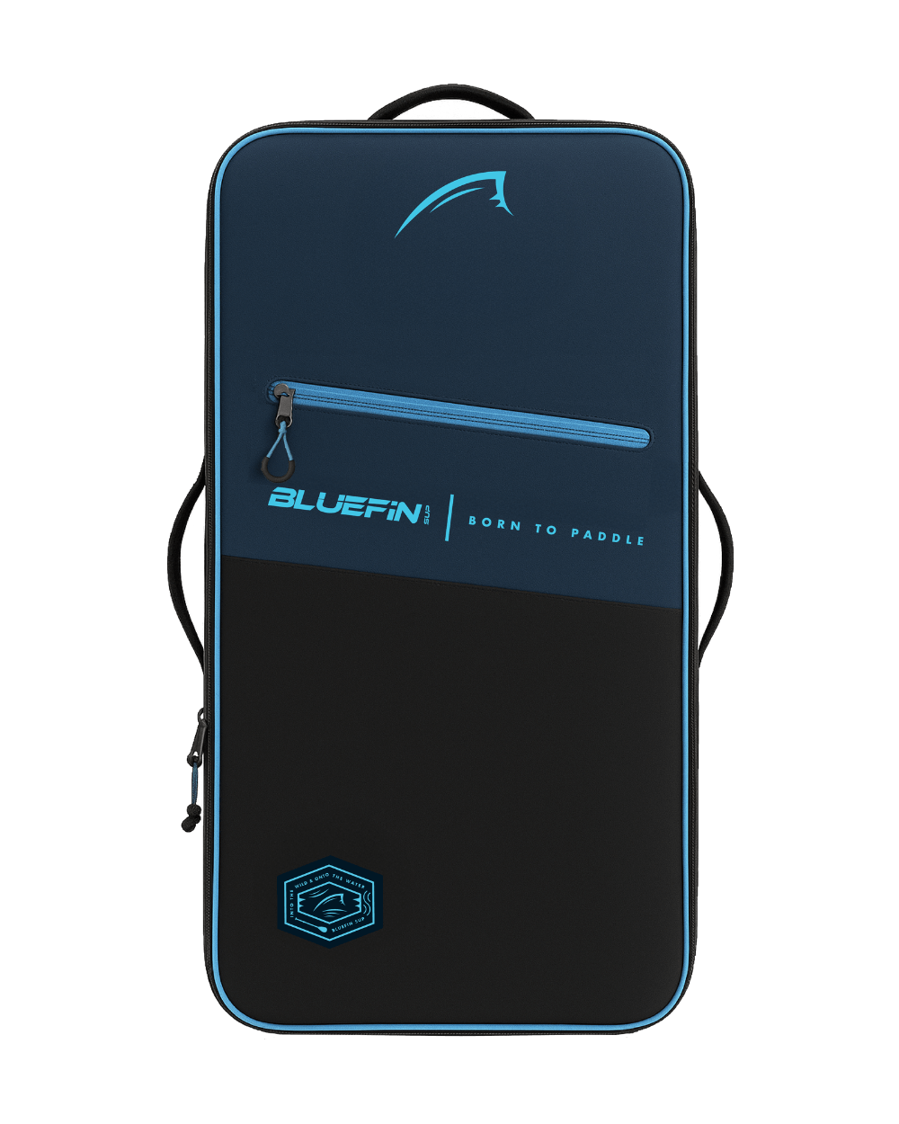 Bluefin paddleboard bag with branding on the front