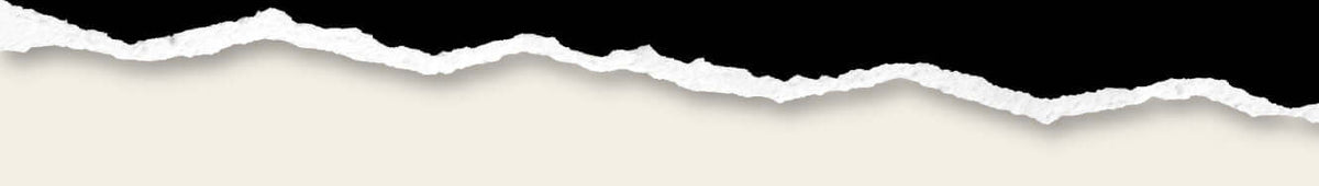 Torn paper effect with a jagged white edge on a black background and a smooth beige bottom