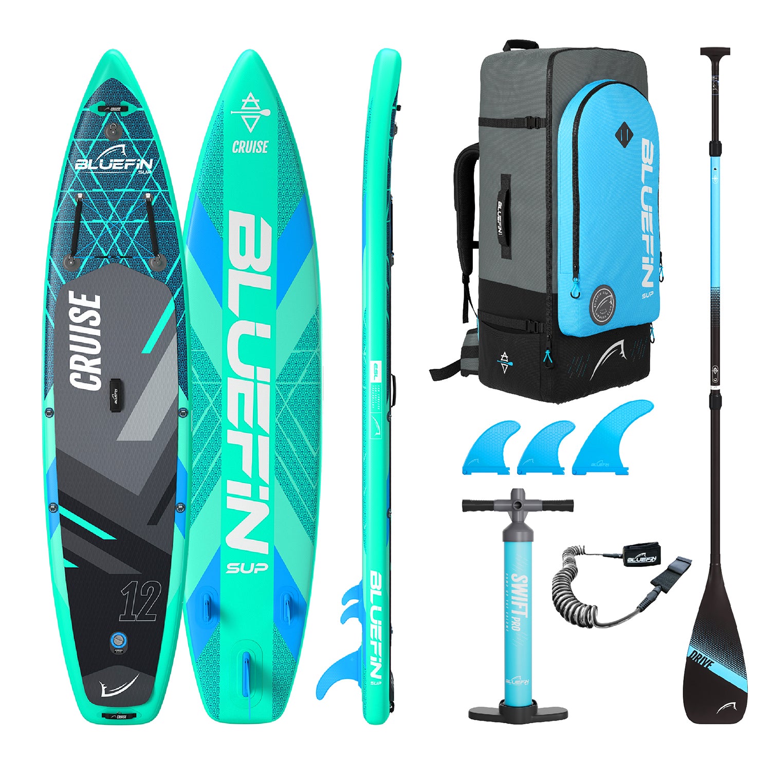 Cruise 12' Gecko Blue Bluefin Inflatable Paddle Board