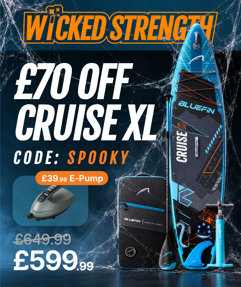 Wicked Strength: £70 off the Cruise XL paddleboard package with code SPOOKY, now £599.99, plus a £39.99 e-pump