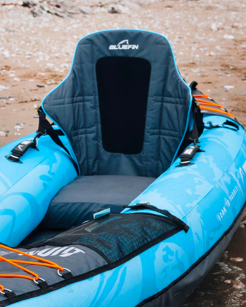 Bluefin Inflatable SUP Kayak Seat with removable inflatable bladder that inflates to 1.5 PSI in seconds