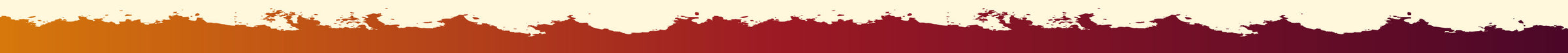 Gradient background with orange to maroon colors and a textured white edge at the top