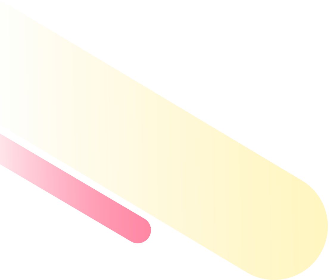 Yellow and red abstract shapes with gradient, featuring a rounded end and angled lines