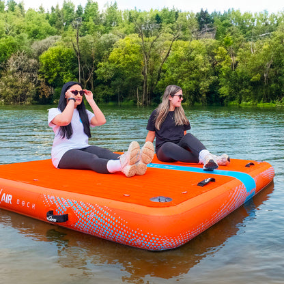Bluefin Inflatable Paddle Board Play Air Dock 7' on Water in Spring