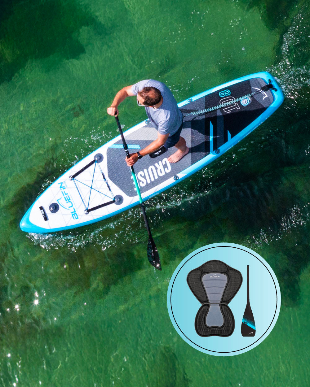 Cruise 10'8 Legacy Blue Inflatable Paddleboard & Kayak Kit (2024 Edition)