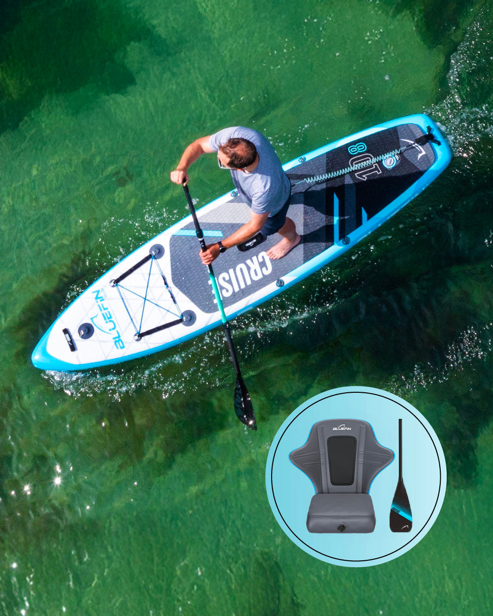 Cruise 10'8 Legacy Blue Inflatable Paddleboard & Kayak Kit (2024 Edition)