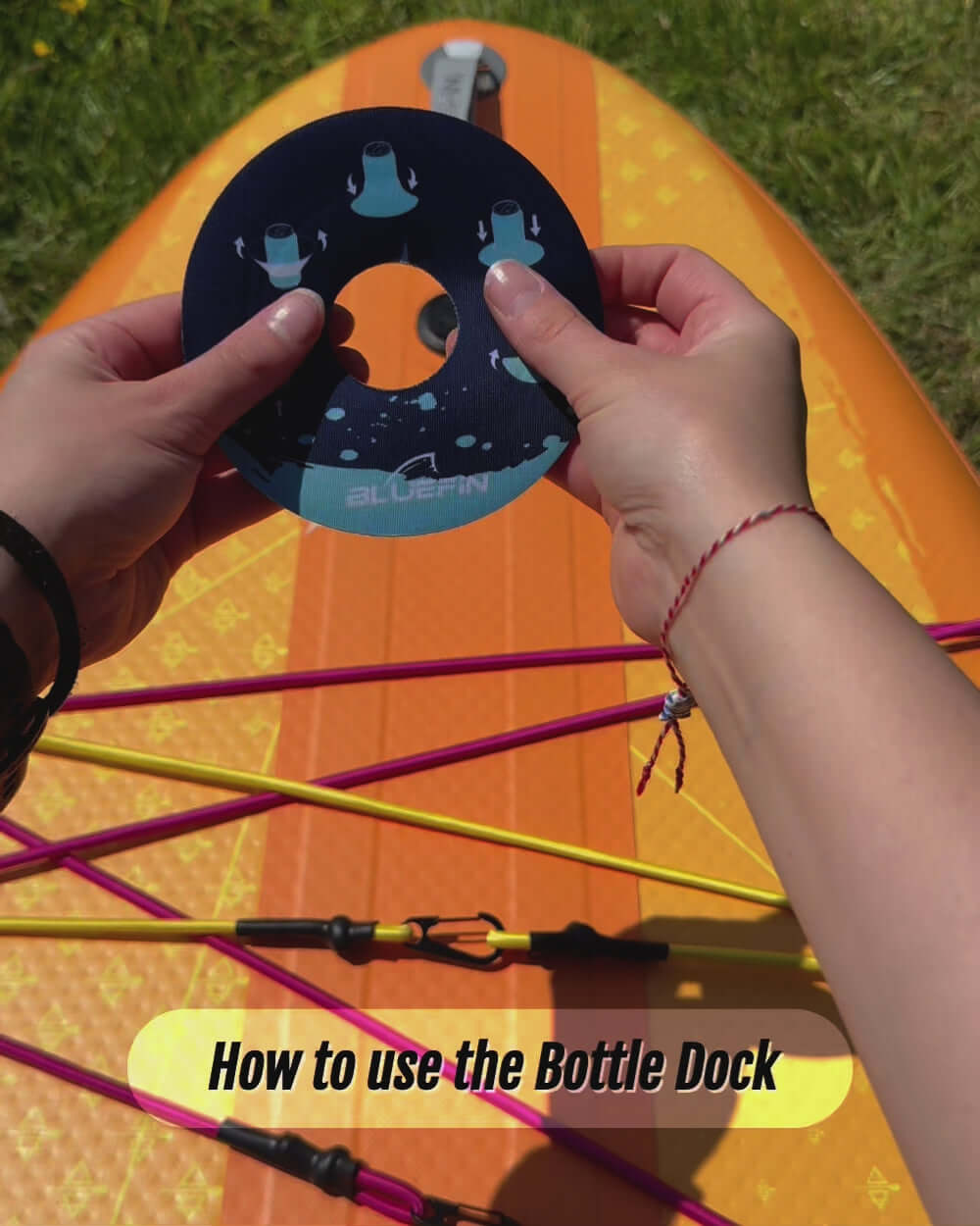 Video showcasing how to use the Bluefin Bottle Dock drinks holder